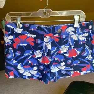 J.Crew printed shorts, size 4, red, white and blue, floral